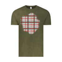 Vintage Olive Christmas Tartan Patch Vintage Tee - BundleAndBundleShop