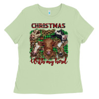 Matcha christmas with my herd cows Ladies Tee - BarkalooDesign