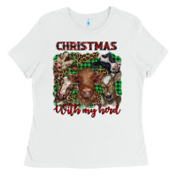White christmas with my herd cows Ladies Tee - BarkalooDesign