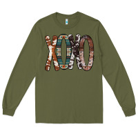 Army Green Xoxo Leopard Heart Long Sleeve Tee - Bettercallsaul