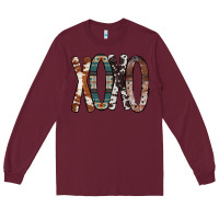 Burgundy Xoxo Leopard Heart Long Sleeve Tee - Bettercallsaul