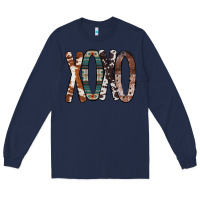 Navy Xoxo Leopard Heart Long Sleeve Tee - Bettercallsaul