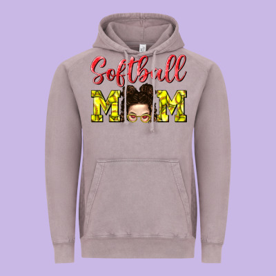 Softball Mom Vintage Hoodie Designed By Bundleandbundleshop