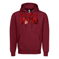 Burgundy Hey there Cupid Valentine's Day Zipper Hoodie - HowdyJamesFarm