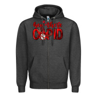 Charcoal Heather Hey there Cupid Valentine's Day Zipper Hoodie - HowdyJamesFarm