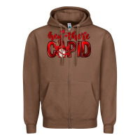Chestnut Hey there Cupid Valentine's Day Zipper Hoodie - HowdyJamesFarm