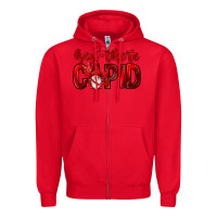 Red Hey there Cupid Valentine's Day Zipper Hoodie - HowdyJamesFarm