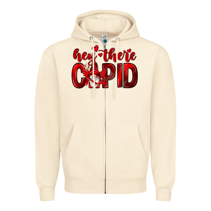 Hey There Cupid Valentine's Day Zipper Hoodie by HowdyJamesFarm | Teevron