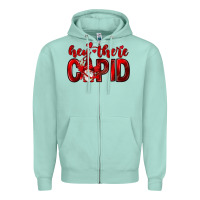 Seafoam Hey there Cupid Valentine's Day Zipper Hoodie - HowdyJamesFarm