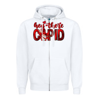 White Hey there Cupid Valentine's Day Zipper Hoodie - HowdyJamesFarm