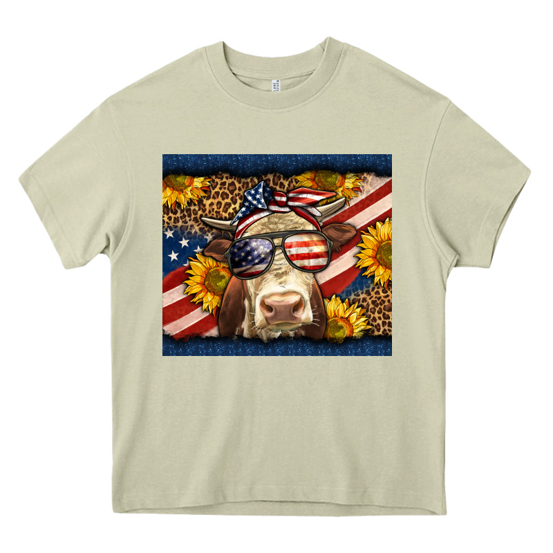 Western 4th Of July Cow Heavy Core Tee by LillyAllenDesigns | Teevron