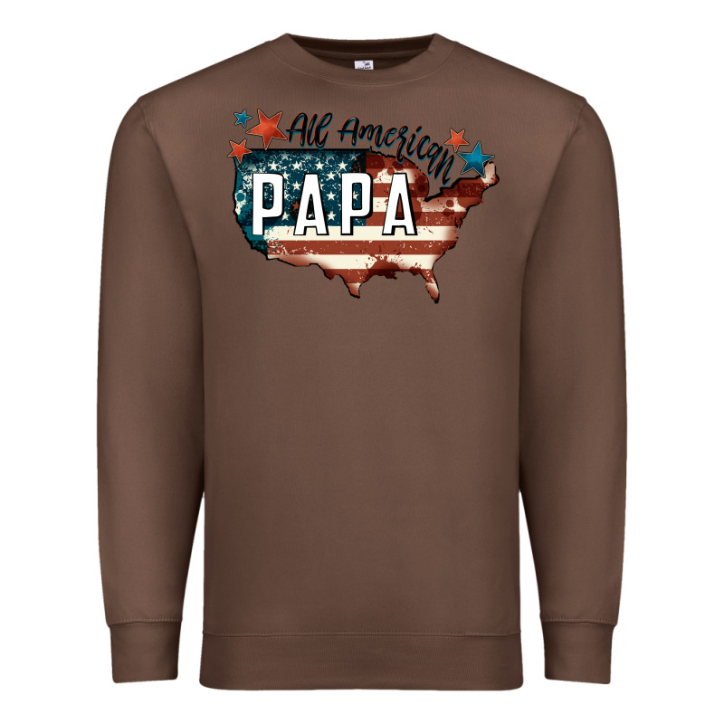 All American Papa Premium Sweatshirt by FaDigitalArtStudio | Teevron