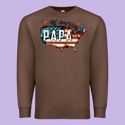 All American Papa Premium Sweatshirt Designed By Fadigitalartstudio