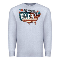 Heather Grey all american papa Premium Sweatshirt - FaDigitalArtStudio