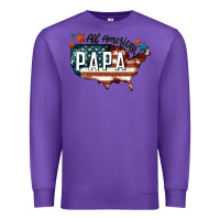 Purple all american papa Premium Sweatshirt - FaDigitalArtStudio
