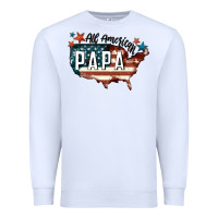 White all american papa Premium Sweatshirt - FaDigitalArtStudio