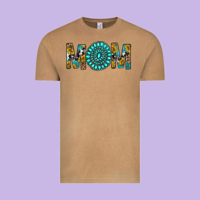 Western Mom With Turquoise Gemstone Vintage Tee Designed By Bundleandbundleshop