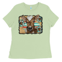 Matcha western wreath baby calf Ladies Tee - BarkalooDesign