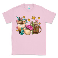 Bubblegum Pink Western Cowgirl Coffee Cup Bbs Classic Tee - BundleAndBundleShop