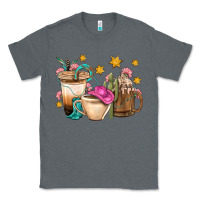 Charcoal Heather Western Cowgirl Coffee Cup Bbs Classic Tee - BundleAndBundleShop