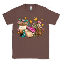 Chestnut Western Cowgirl Coffee Cup Bbs Classic Tee - BundleAndBundleShop