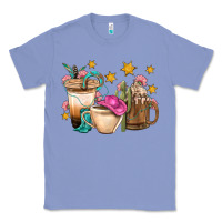 Colony Blue Western Cowgirl Coffee Cup Bbs Classic Tee - BundleAndBundleShop