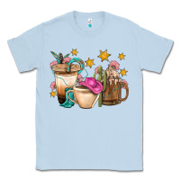 Dusty Blue Western Cowgirl Coffee Cup Bbs Classic Tee - BundleAndBundleShop