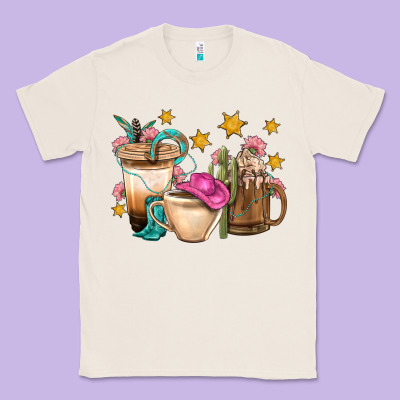 Western Cowgirl Coffee Cup Bbs Classic Tee Designed By Bundleandbundleshop