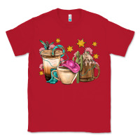 Red Western Cowgirl Coffee Cup Bbs Classic Tee - BundleAndBundleShop