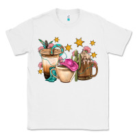 White Western Cowgirl Coffee Cup Bbs Classic Tee - BundleAndBundleShop