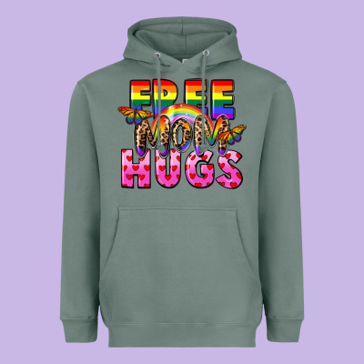 Free Mom Hugs Heavyweight Hoodie Designed By Fadigitalartstudio
