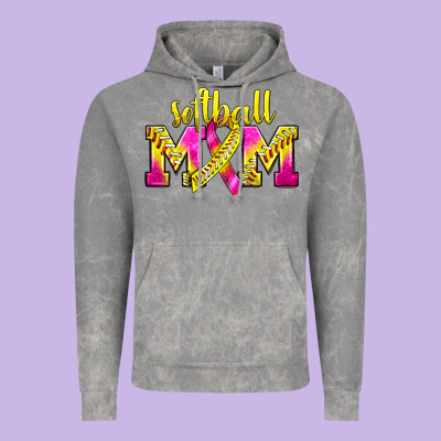 Softball Mom Breast Cancer Vintage Hoodie Designed By Bundleandbundleshop