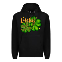 Black St. Patrick's Lucky and shamrock Premium Hoodie - OliviaCreatesArt