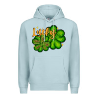 Blue Mist St. Patrick's Lucky and shamrock Premium Hoodie - OliviaCreatesArt