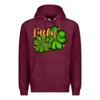 Burgundy St. Patrick's Lucky and shamrock Premium Hoodie - OliviaCreatesArt