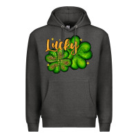 Charcoal Heather St. Patrick's Lucky and shamrock Premium Hoodie - OliviaCreatesArt
