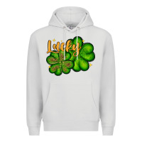 Dove Grey St. Patrick's Lucky and shamrock Premium Hoodie - OliviaCreatesArt