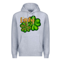 Heather Grey St. Patrick's Lucky and shamrock Premium Hoodie - OliviaCreatesArt