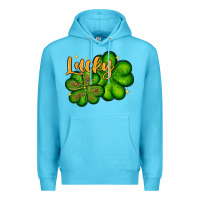 Ocean Blue St. Patrick's Lucky and shamrock Premium Hoodie - OliviaCreatesArt