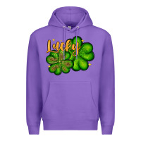 Purple St. Patrick's Lucky and shamrock Premium Hoodie - OliviaCreatesArt