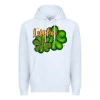 White St. Patrick's Lucky and shamrock Premium Hoodie - OliviaCreatesArt