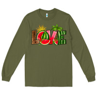 Army Green love watermelon Long Sleeve Tee - RanaPortraitStore