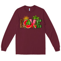 Burgundy love watermelon Long Sleeve Tee - RanaPortraitStore