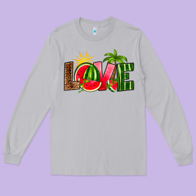 Love Watermelon Long Sleeve Tee Designed By Ranaportraitstore