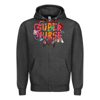 Charcoal Heather super nurse Zipper Hoodie - CowGirlArtShop