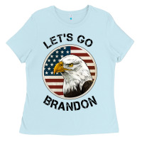 Baby Blue Lets Go Brandon American Bald Eagle Ladies Tee - Jasminsmagicworld