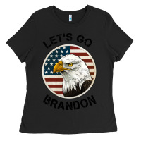 Black Lets Go Brandon American Bald Eagle Ladies Tee - Jasminsmagicworld