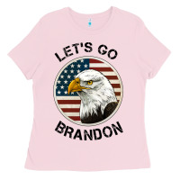 Bubblegum Pink Lets Go Brandon American Bald Eagle Ladies Tee - Jasminsmagicworld