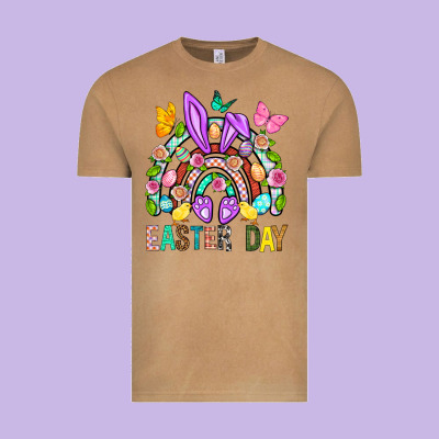 Easter Day Rainbow Vintage Tee Designed By Bundleandbundleshop