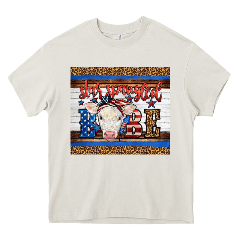 Western Star Spangled Baby Cow Heavy Core Tee by LillyAllenDesigns | Teevron